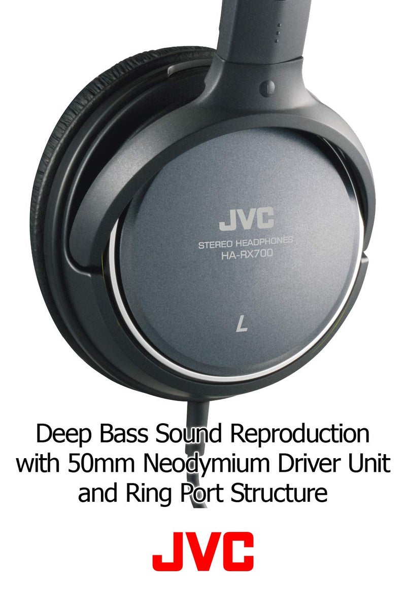 JVC HARX700 Precision Sound Full Size Headphones - Black - Image 4